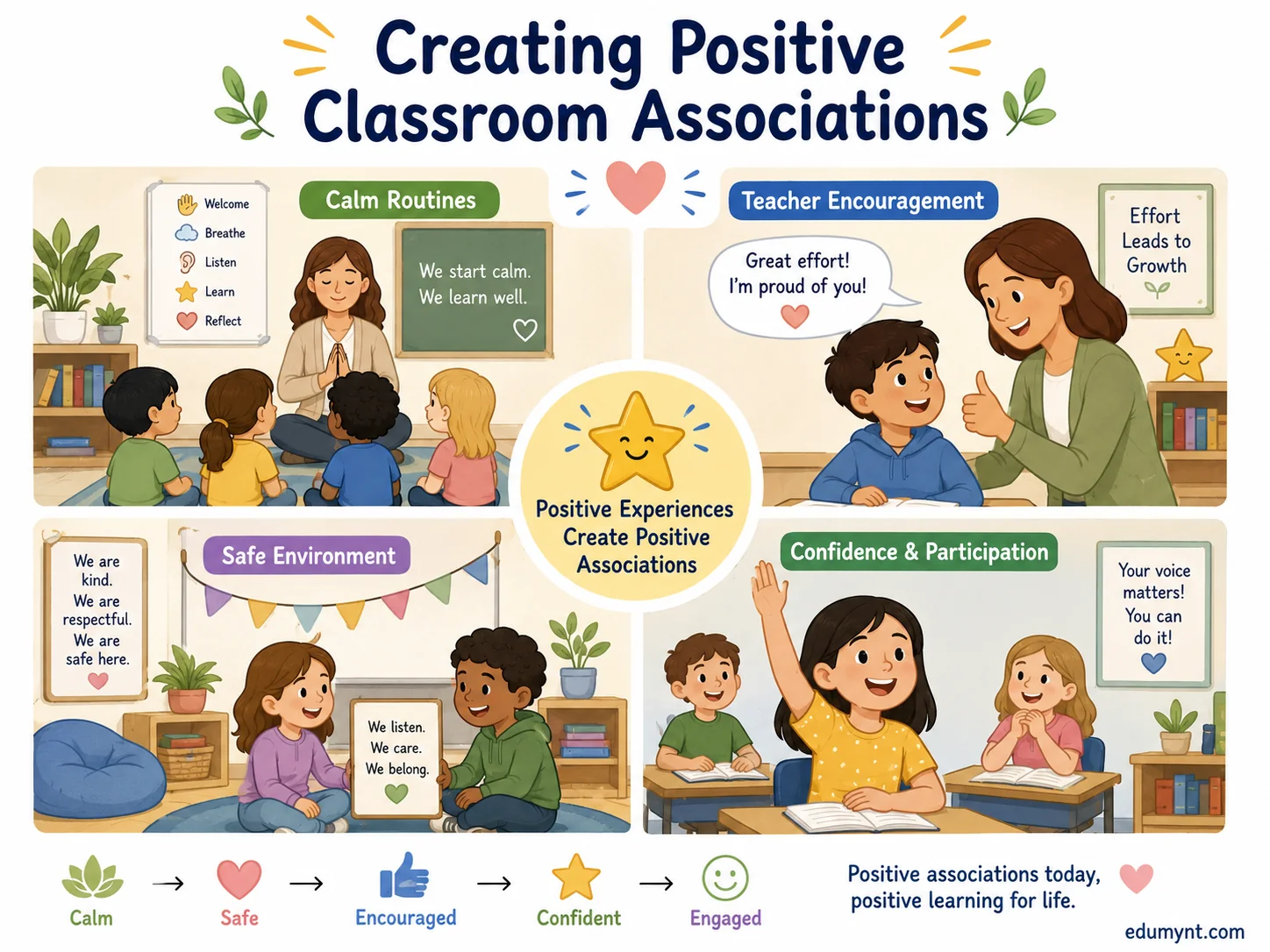 Advertising classical conditioning diagram showing product paired with happiness, friendship, and music